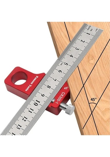 Pazly Ana Gövde, Çelik Cetvel, Mıknatıs, 20-30mm, 45/90 Derece, Alüminyum, Dayanıklı, Marangozluk, Tasarım, Ölçme Aleti Diğer