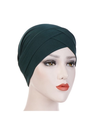 Yystore Dişi Hijab Muslim Hat Elastic Fabric Baz Bone Mls5734 Yeşil