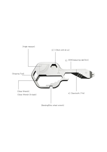 Çok Fonksiyonlu Anahtarlık Paslanmaz Çelik Anahtar Aracı Şişe Açacağı Tornavida Kordon K Puanlama Aracı Açacak & Tirbuşon 46465780 Gümüş