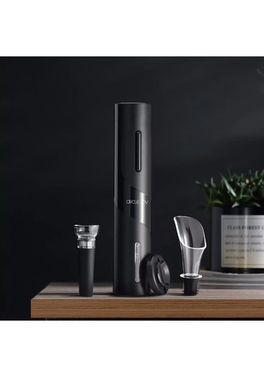 Gajeena Circlejoy Elektrikli Şarap Açıcı, Kablosuz Otomatik Korkaj, Folyo Kesici, Vakum Kapama Ve Aerator İle, 7 Gün Taze Tutma, Partiler Ve Aşk İçin Hediye Seti Siyah