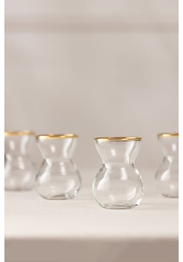 Rakle Astoria Gold 6'lı Çay Bardağı Seti 140 Cc Renkli