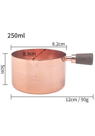 Homyl Paslanmaz Çelik Ölçme Kabı Çok Amaçlı Süt Evine 250-ml Bakır