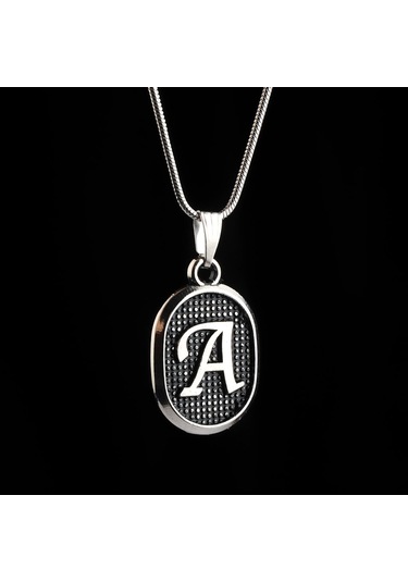 Kişiye Özel Harfli Erkek Kadın Kolye Çelik Takı Aksesuar K24 T5 Beyaz