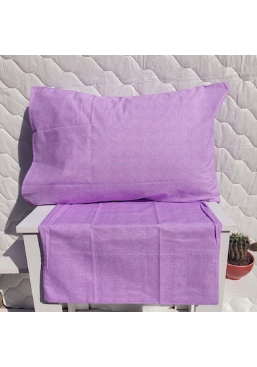Mef Collection Fırça Desen Yastık Kılıfı Lila 2'li
