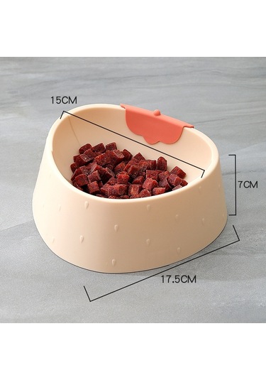 Cbtx Çilek Şekilli Hayvan Kasesi Kedi Karikatür Kaymaz Kase Gri