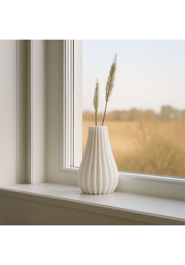 Dikey Hatlı Modern Vazo-fibrika Store Siyah