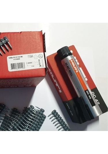 Hılti Gx3 27 Mx Çivi 1200 Adet + Gaz Tüpü Gc 42