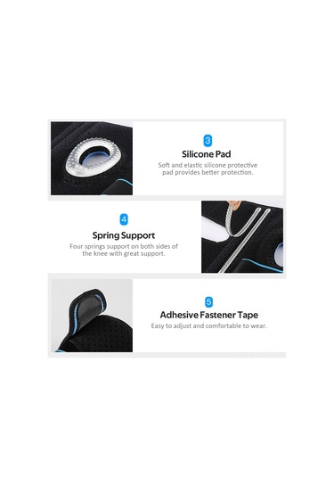 Wezone 2'li Spor Dizlik Seti - Ayarlanabilir Neopren Diz Bandajı, Esnek Destekli Mavi