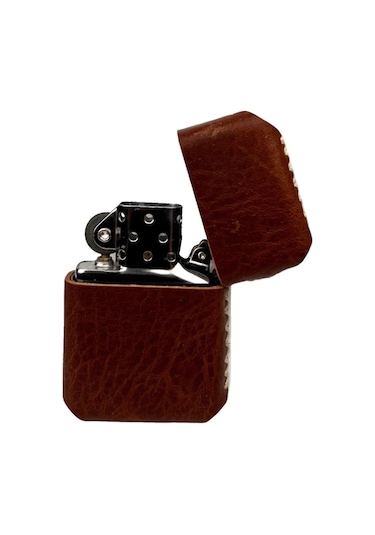 Handmade El Yapımı Hakiki Deri Zippo Modeli Çakmak Tobacco