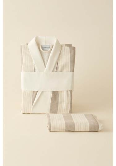 Kaşmir Home Helen Kimono Set Offwhite-bej S-m Bej