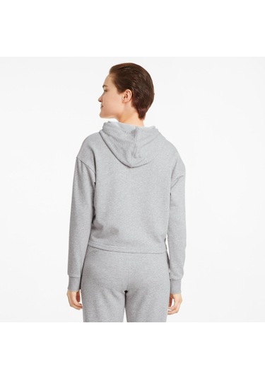 Puma Cropped Logo Tr Kadın Gri Kapüşonlu Sweatshirt Gri