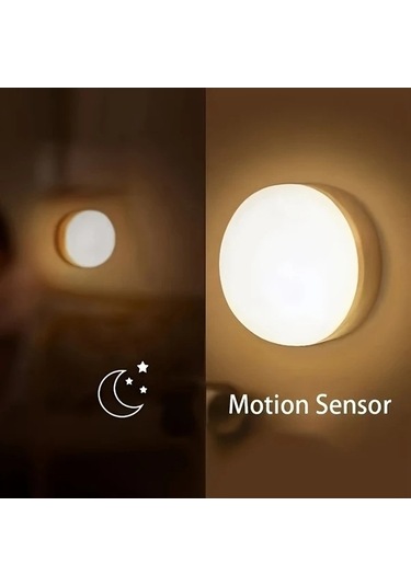 Fastbuy 3 Adet Takım Sıcak Beyaz Ayarlanabilir Parlaklık Led Hareket Sensörlü Gece Işıkları, Usb Şarj Edilebilir Pil Mutfak T Sıcak Beyaz