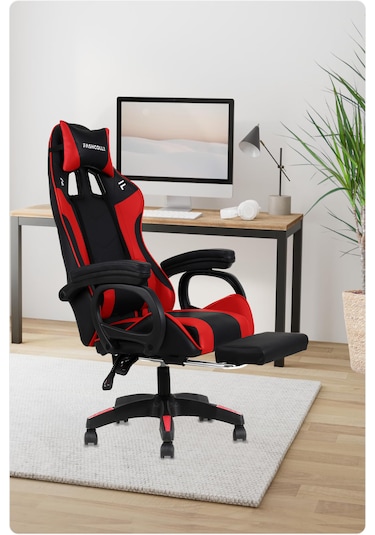 Fashcolle Dynamic Masajlı Oyuncu Koltuğu Kırmızı - Siyah