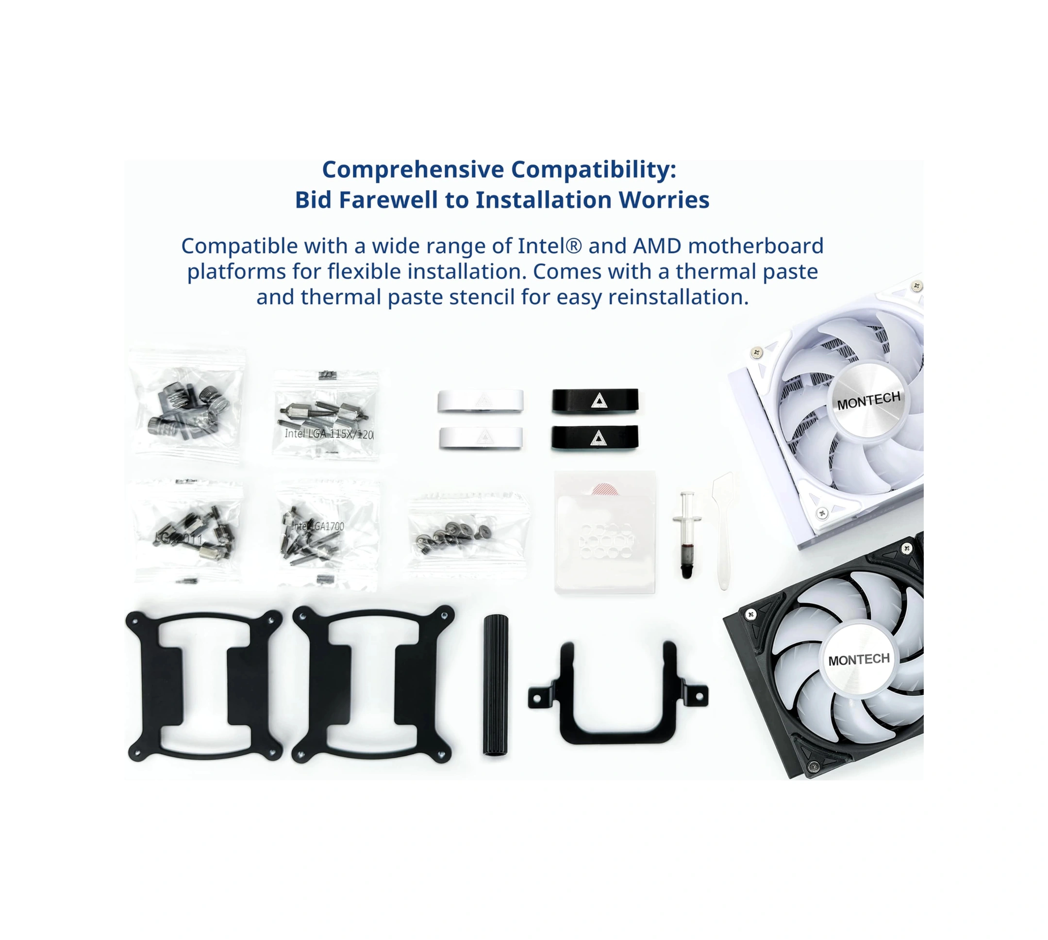 Montech Hyperflow Argb 360mm-aıo Cpu Sıvı Soğutucu-ıntel Lga 1700/1200/15x/2066, Amd Am3/am4/am5 Sok