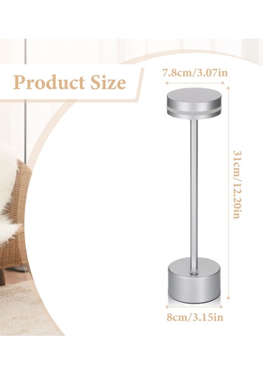 Springsun Neoglint Led Kablosuz Masa Lambası Metal Başucu Gece Lambası Dokunmatik Kontrol Kademesiz Kısılabilir 3 Işık Rengi