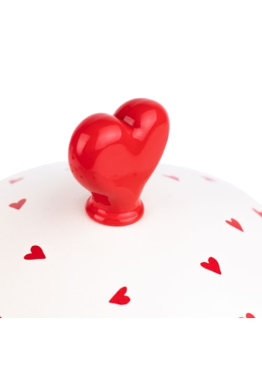 Cupid Emaye Çaydanlık Özel Zamak Tepeli, El Yakmayan Kulplu Krem