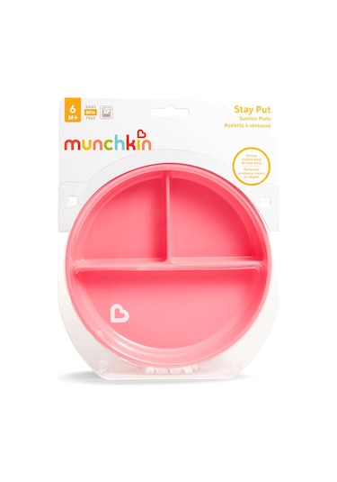 Munchkin Sabit Vakumlu Beslenme Tabağı 6+ Ay Pembe