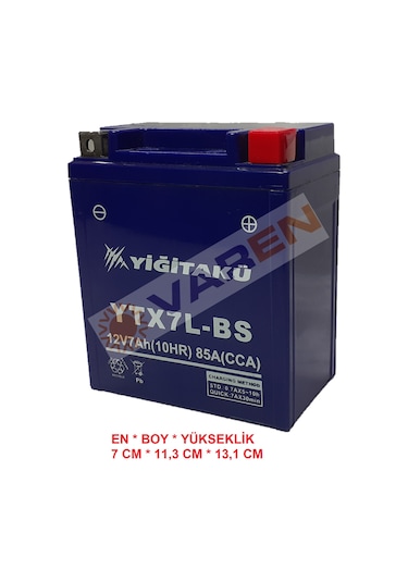 12 V 7 Ah-amper Yiğit Akü Ytx7l Bs Motosiklet Aküsü