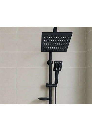 Rudi Armatür Pirinç Yönlendiricili Siyah Renk Robot Duş Seti Siyah