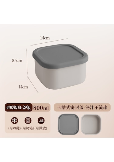 Mikrodalga Fırında Isıtılabilir Silikon Yemek Kabı A-2 Beyaz - Gri