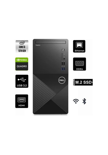Dell Vostro 3020 N2042VDT3020MTU-156 i3-13100 16 GB 4 TB SSD T1000 W11P Masaüstü Bilgisayar