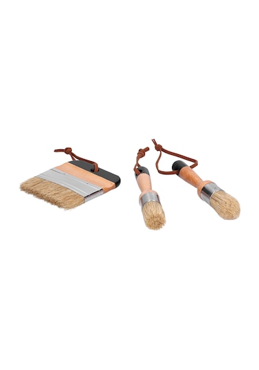 Dofolink Üçlü Ahşap Saplı Fantezi Tüylü Boya Fırçaları - Ev Dekorasyonu, Varnish Ve Akrilik İçin Dayanıklı Kullanim