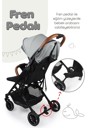 Prego Lotus Tek Elle Katlanabilir Kabin Boy Bebek Arabası