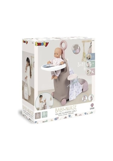 Smoby Baby Nurse 3'ü 1 Arada Oyuncak Bebek Seyahat Seti 220374