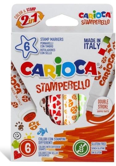 Carioca Stamferello Damgalı Yıkanabilir Keçeli Boya Kalemi 6'lı