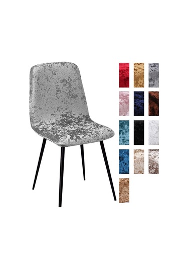 Gri Parlak Kadife Sandalye Örtüsü Bar Sandalyesi Örtüsü Kısa Sandalye Örtüsü Oturma Odası Koltuk Örtüsü