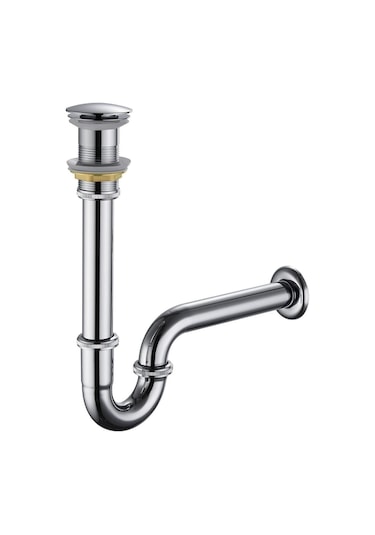 Fause Pop-up Basmalı Paslanmaz Çelik Metal Lavabo Sifonu Ksf101 Krom