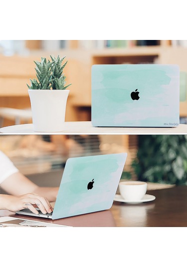 Macbook Air Kılıf 13.6 İnç M2-m3, Paint02 Touchıd'li Air M2-m3 A2681 A3113 İle Uyumlu Açık Yeşil
