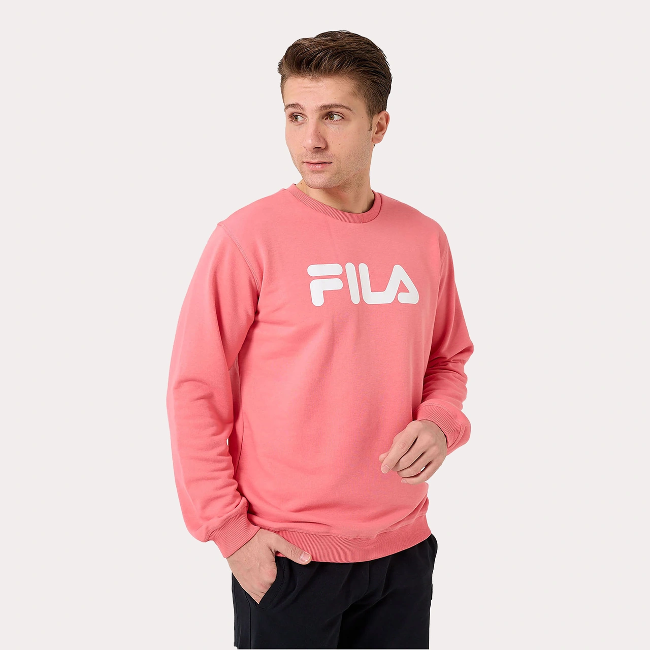Pembe Fila Erkek Bisiklet Yaka Sweatshirt Barbian Fau0066 Pembe