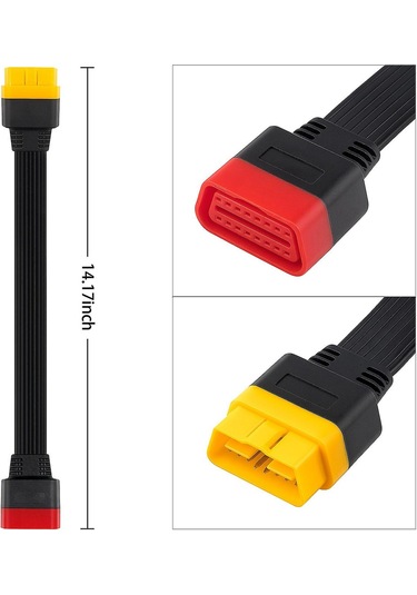 Launch X431 V/easydiag 3.0/mdiag/golo Ana 16 Pin Erkek - Dişi Kablo İçin Yeni Obd Obd2 Uzatma Kablosu Konnektörü 36 Cm