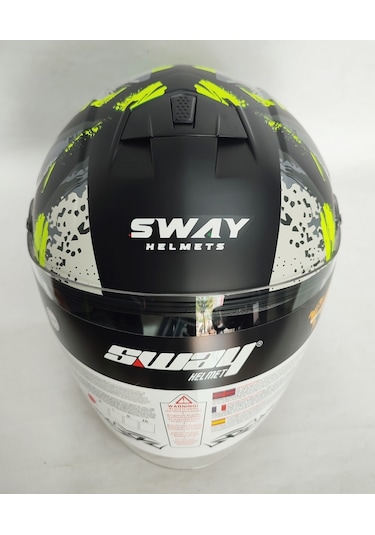 Sway 715 Poison Şeffaf Vizörlü Yarım Kask Sarı - Siyah