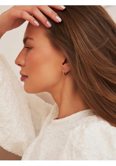 Miestilo Kadınlar İçin 925 Ayar Gümüş Kalp Desenli Altın Kaplama Küpeler. 162398290 Altın