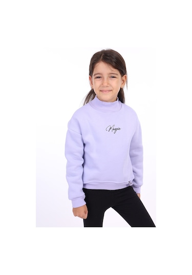 Toontoy Kız Çocuk Nakışlı Sweatshirt Mavi