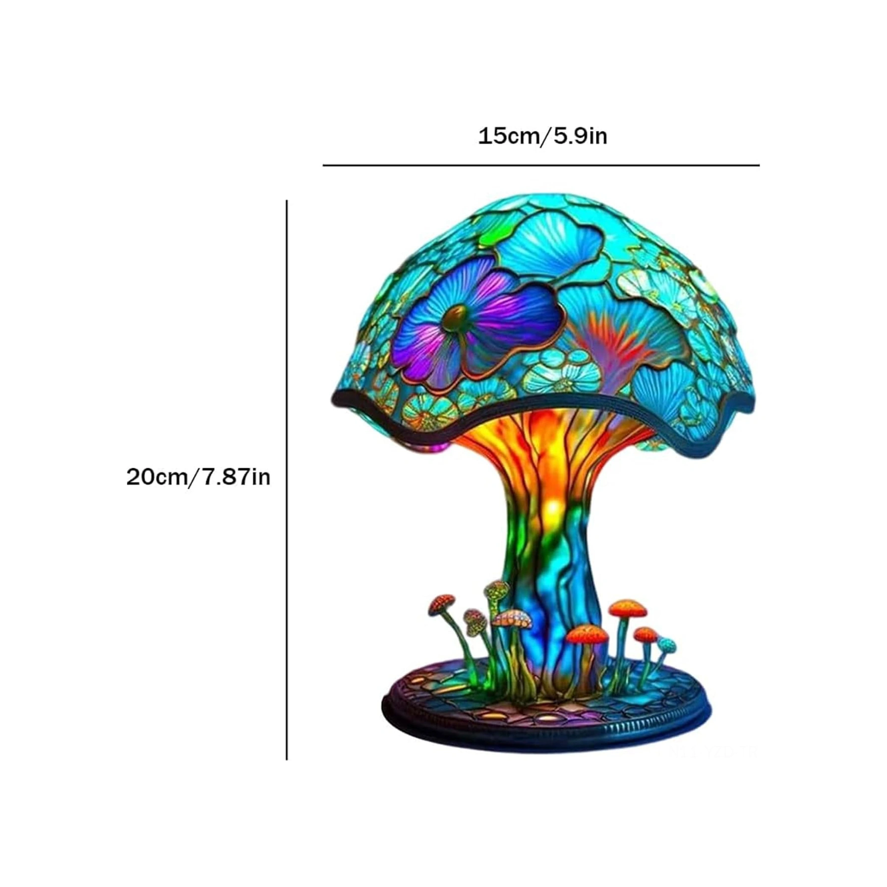 Yuntech01 Usb Bağlı Reçine Mantar Lambası - Ev Dekoru Aksesuarı, Sabit Tabanlı, Kolay Kullanım, Sessiz Ortamlarda Isı Verici Işık Çok Renkli