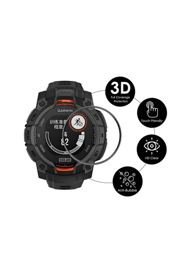 Garmin Instinct 3 İçin Amoled / Solar 45mm 2 Adet Enkay 3d Tam Kapsama Yumuşak Pc Kenar Pmma Hd Ekran Koruyucu Film