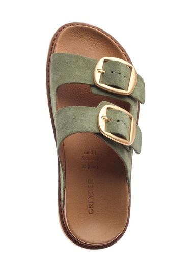 Greyder 59054 Yeşil Süet Hakiki Deri Kadın Terlik -811 Yeşil