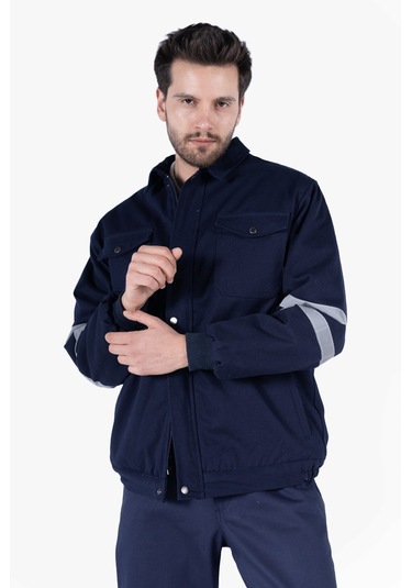 İş Montu 3 Cm Reflektörlü Kapitoneli Lacivert