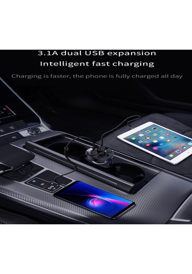 Homyl Araç Şarj Aleti Bağlantı Noktaları Usb Fm Verici