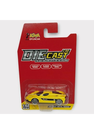 Metal Mini Arabalar 8 Cm - Sarı - 3 Lisinya