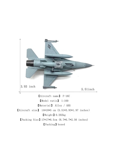 1/100 Ölçek Neo F-16c Savaş Uçağı Model Maketi