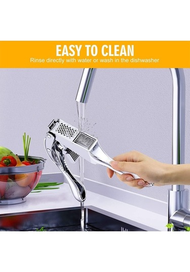 Pazly Şık 2'li Sarımsak Pres-2'i Paslanmaz Çelik Kırıcı Dilimleyici, Eve Taşınma Hediyesi, Çok Renkli Çok Renkli