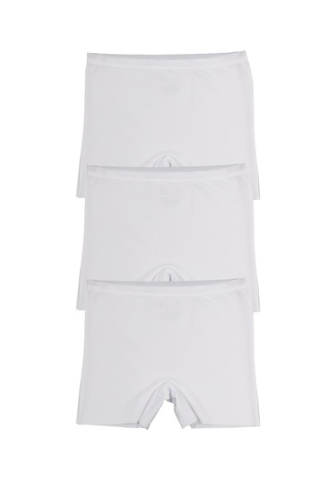 Kadın Lazer Kesim Dikişsiz Kadın Boxer Külot 3'lü Paket Beyaz 379292 R01 Beyaz