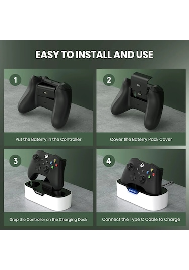 Newdery Xbox Kablosuz Kontrol Cihazları İçin Solo Şarj İstasyonu, Hızlı Şarj Amerika Birleşik Devletleri As Picture