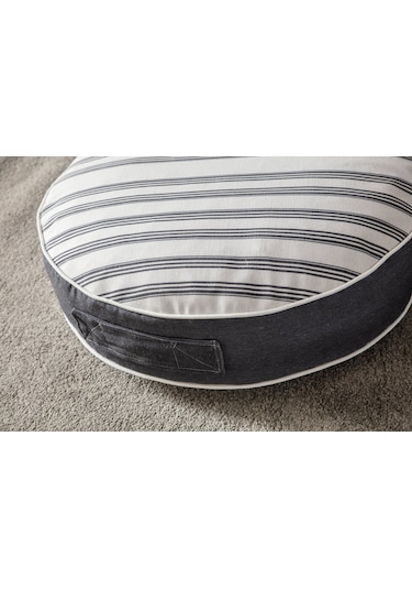 Çizgili Dış Mekan Puf Minderi, 60x60 Cm, Balkon Ve Teras İçin