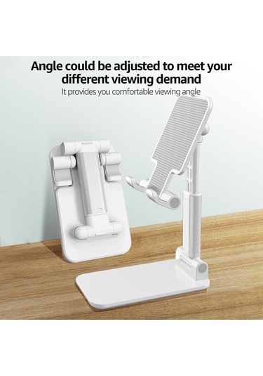 Singree Evrensel Katlanabilir Telefon Ve Tablet Standı - Ayarlanabilir Yükseklik, 12.5kg Taşıma Kapasiteli Beyaz