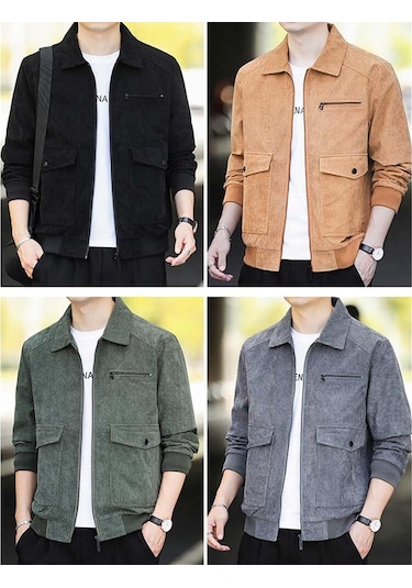 Pasifix Sonbahar ve Kış Gündelik Ceket Vintage Kadife Yaka Ceket 001